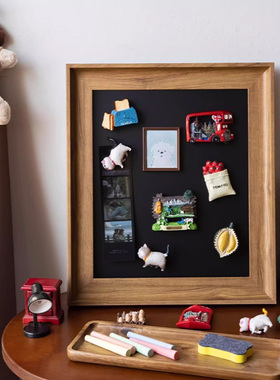 磁吸相框黑色冰箱贴展示板挂墙徽章奖章收藏框小饰品摆件复古画框