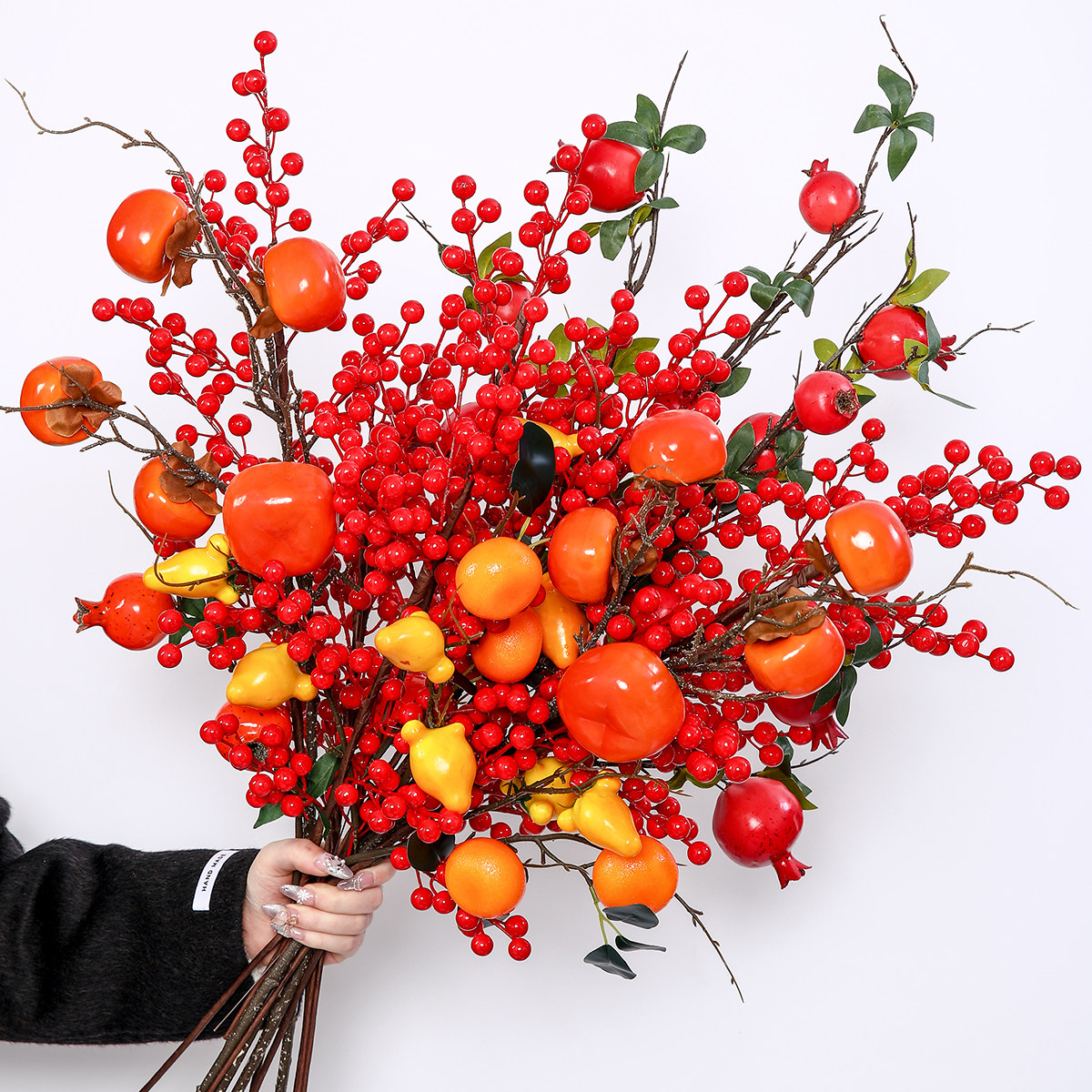 新年年宵花配件喜庆冬青福桶插花仿真花年宵材料假花家居摆件装饰,鲜花速递/花卉仿真/绿植园艺,花艺材料,淘宝优惠券,粉丝福利购,淘宝优惠卷
