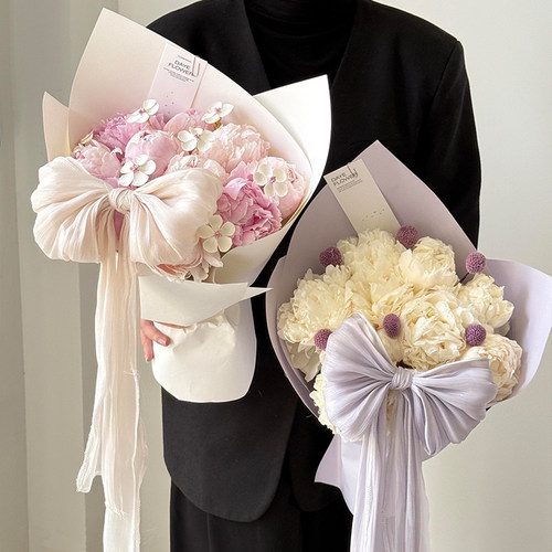 法式珠光雪缎花艺纱网