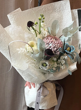 正版石纹肌理纸花束包装纸手工加厚褶皱鲜花包花纸礼物花艺店资材