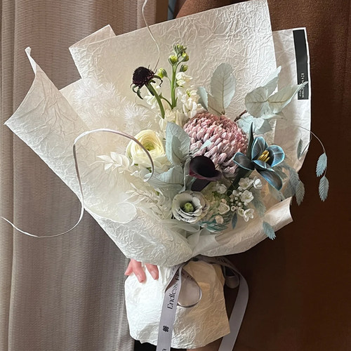 正版石纹肌理纸花束包装纸手工加厚褶皱鲜花包花纸礼物花艺店资材