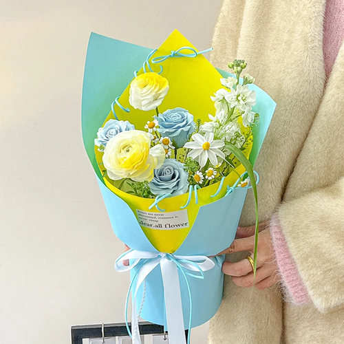 加厚157g马卡龙卡纸包花纸硬挺纸纯色鲜花花束包装纸花艺手工材料