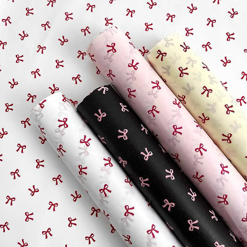 蝴蝶结印花雪梨纸38克加厚手揉纸内衬花束包装纸鲜花花艺diy材料