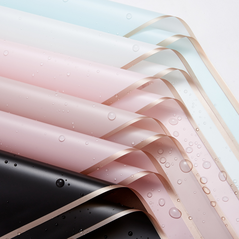 金边雾面纸鲜花防水半透果冻