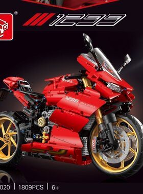 泰高乐机械组1:5杜卡迪V4R摩托车42107拼装积木玩具4020