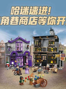 中国积木哈利波特76439对角巷魔杖店与魔法袍店儿童拼装玩具礼物