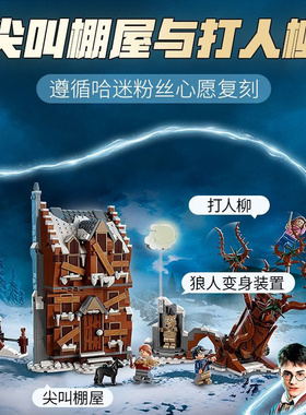 中国积木哈利波特系列76407尖叫棚屋与打人柳儿童拼装积木玩具