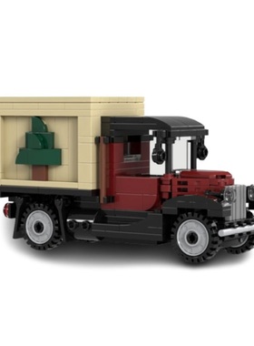 中国积木MOC- 126375冬季圣诞树卡车儿童拼装玩具圣诞节礼物男孩