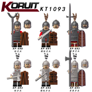 中國(guó)古代楚漢朝重裝 積木人仔玩具 步兵精銳步兵輕步兵拼裝