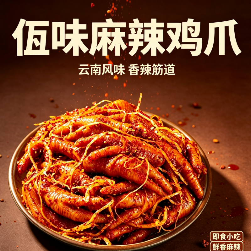 佤味鸡爪500克香辣凤爪零食