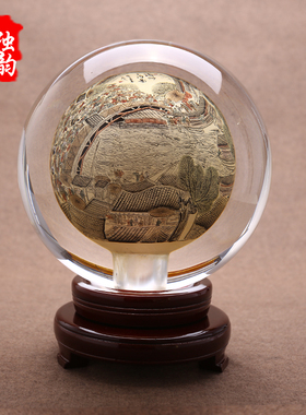 牛年内画送领导清明上河创意摆件