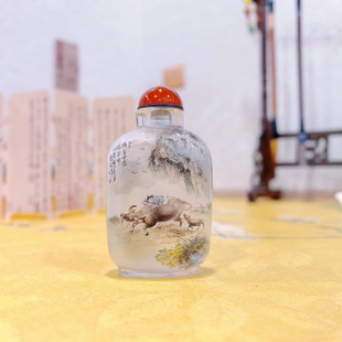 匠心独韵内画鼻烟壶手工绘画新年送礼高档礼品摆件俯首甘为孺子牛
