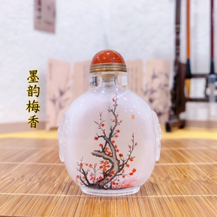 匠心独韵内画鼻烟壶手工绘画收藏新年送礼高档礼品摆件墨韵梅香