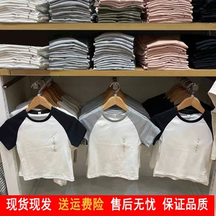 迷你T修身 女裝 插肩袖 圓領短T恤短袖 打底辣妹風476602夏款