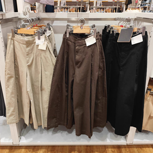 棉质裙裤 男装 休闲裤 裤 E483042 合作款 子宽松直筒显瘦阔腿裤 女装