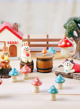 日本原装正版maruwa蘑菇森林微缩景观迷你摆件娃屋装饰花园小玩偶