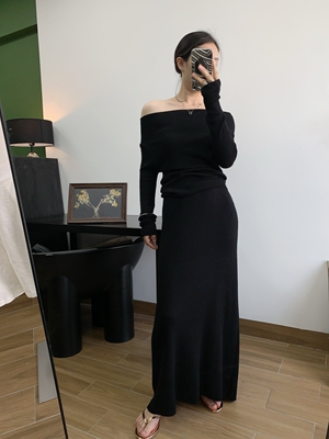 长裙通勤温柔A字型优雅针织