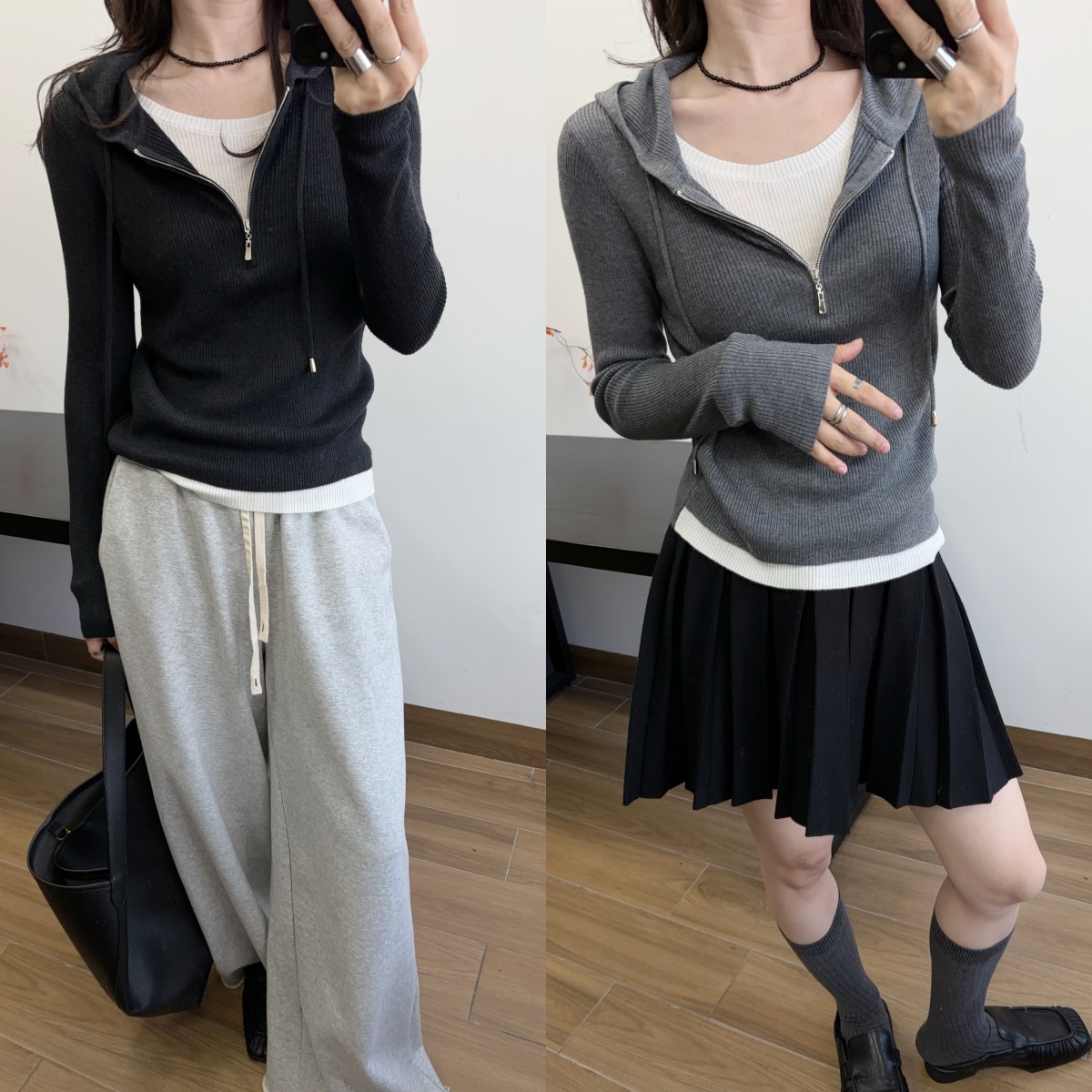 羊毛毛织套头双层领贴身