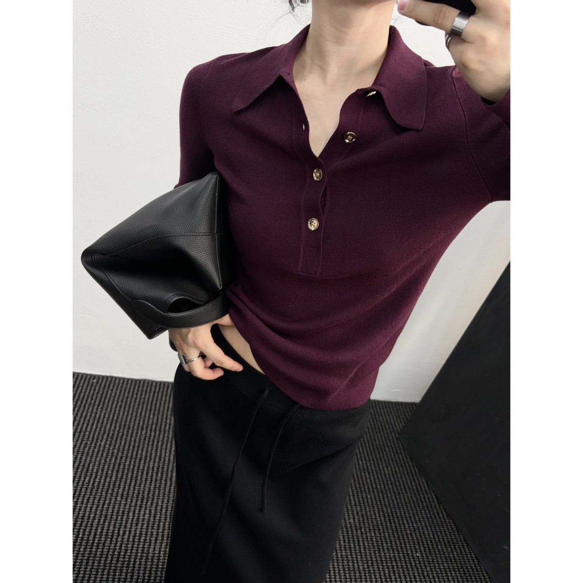 加厚 秋冬法式翻领羊毛混纺polo领针织衫打底毛衣女长袖上衣显瘦,女装/女士精品,毛针织衫,淘宝优惠券,粉丝福利购,淘宝优惠卷