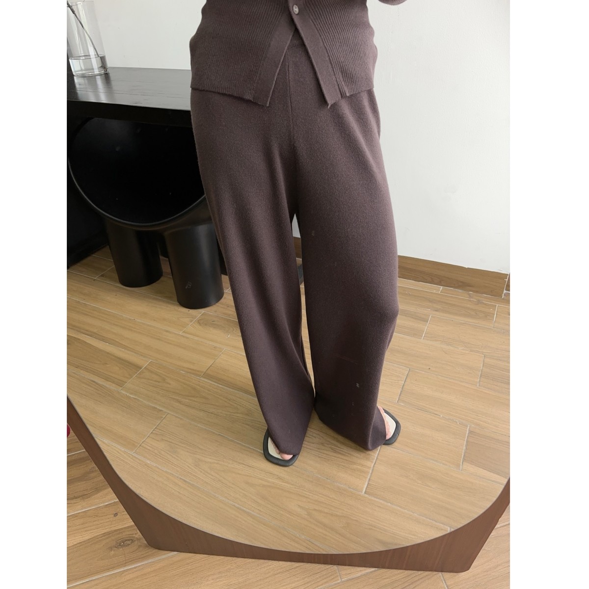套装混纺羊毛裤 针织阔腿长裤女垂感直筒毛线裤套装秋冬2024新款,女装/女士精品,休闲裤,淘宝优惠券,粉丝福利购,淘宝优惠卷