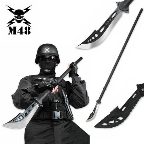 美国联合刀具-M48系列长柄大刀薙刀武术道具关刀工艺收藏品未开刃