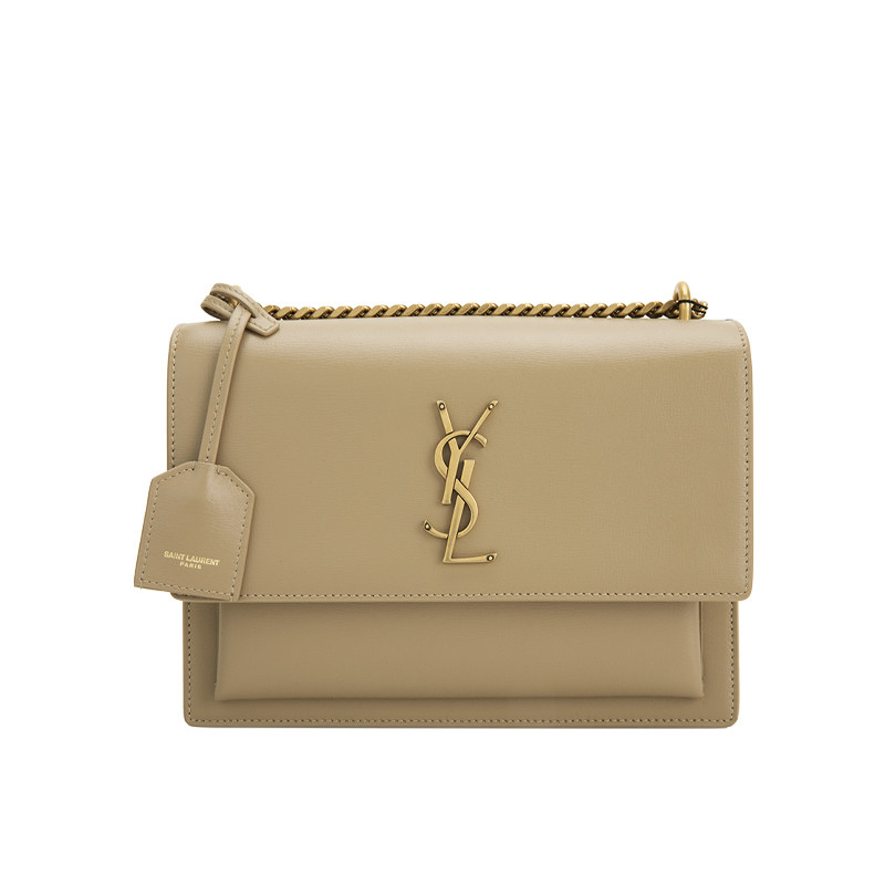 Saint Laurent /圣罗兰 YSL 女士精品通勤时尚卡其色单肩斜挎包
