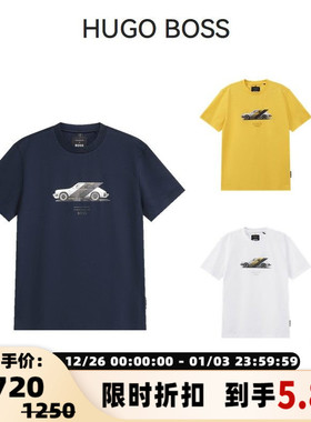 Hugo Boss雨果博斯 男士Porsche x BOSS系列短袖T恤银泰 300095