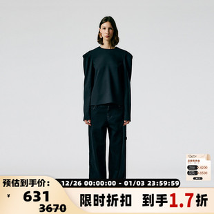 休闲女衫 女士聚酯纤维材质纯色圆领长袖 TIBI 上衣 折扣