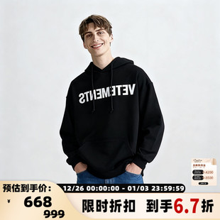 VETEMENTS秋冬新款 情侣宽松休闲连帽卫衣301446 男女同款