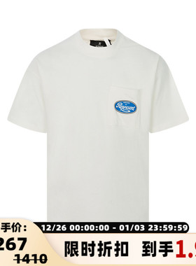 【折扣】REPRESENT 春季男士棉质复古做旧字母印花圆领短袖T恤