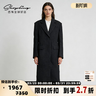 301596 毛呢大衣外套银泰百货 SYSTEM 职场高端女士通勤经典