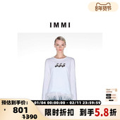 IMMI 300124 T恤银泰百货精品 春夏女士樱桃修身 长袖