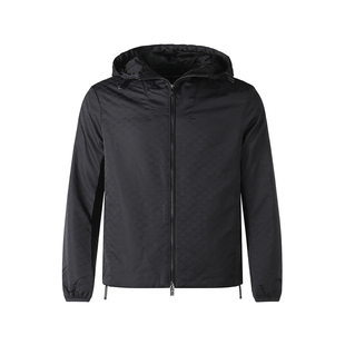 夹棉连帽夹克徽标图案银泰百货 薄款 300095 男士 Armani阿玛尼EA