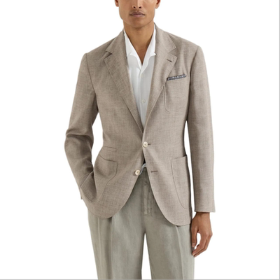 BC BRUNELLO CUCINELLI 26春夏男士羊毛蚕丝混纺西装外套301574