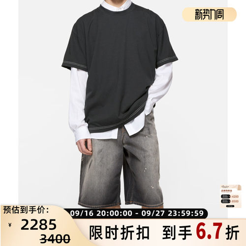 ACNE STUDIOS 秋冬新款男士宽松短袖圆领T恤银泰百货 301574