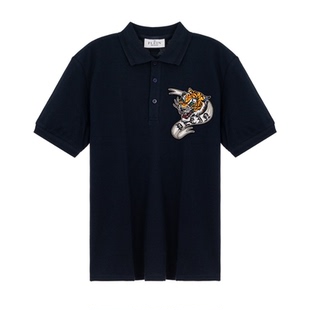 Plein 深蓝色棉质短袖 Philipp 男士 301574 POLO衫 银泰百货精品