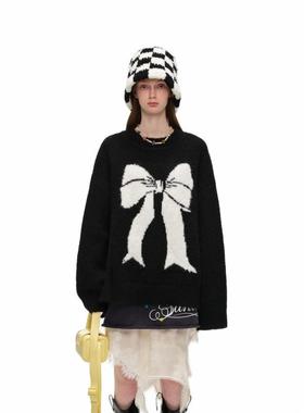 Alexia Sandra 秋男女蝴蝶结提花毛衫银泰百货精品 301261