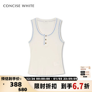 CONCISE 金扣拼色背心银泰百货301257 WHITE春夏日常休闲女士时尚