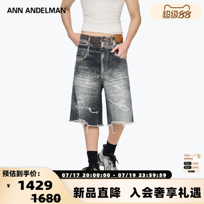 ANN ANDELMAN26春夏新款男假两件七分冷转牛仔裤银泰百货 301286