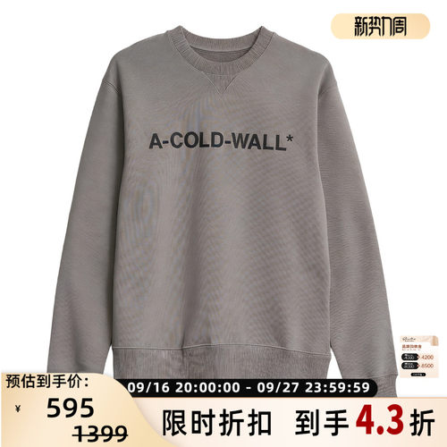 A COLD WALL中性字母印花圆领卫衣宽松潮流套头衫银泰百货 301596