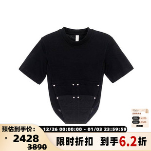 圆领T恤银泰百货精品 DION 短袖 夏女士黑色短款 301574 LEE