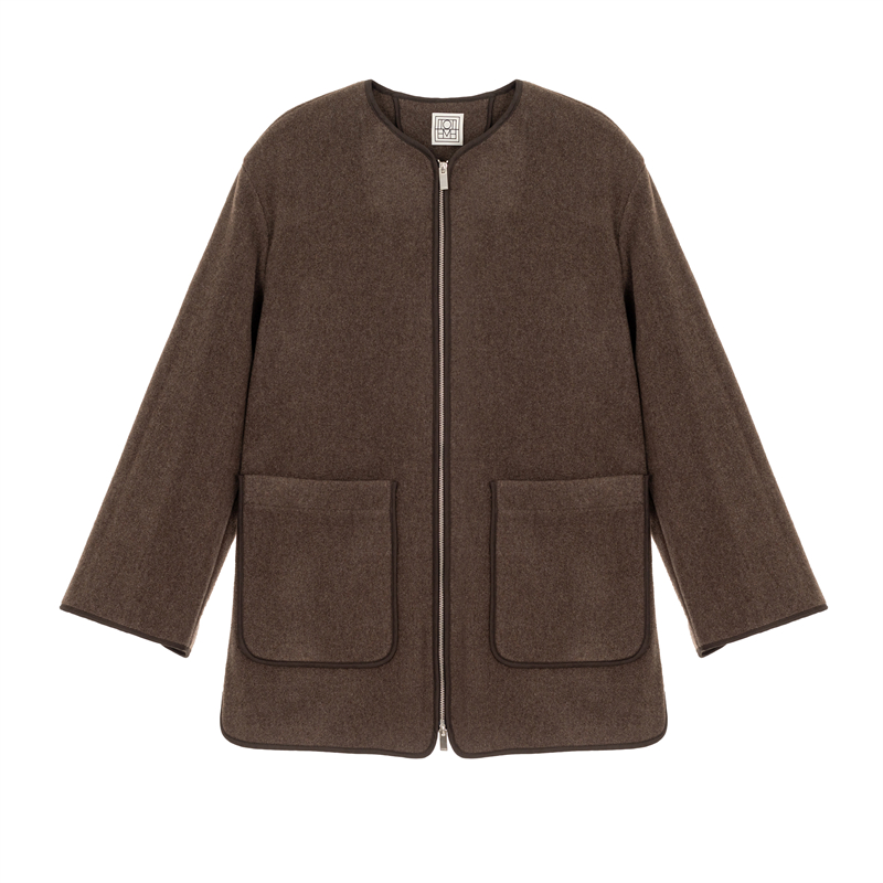 TOTEME 新款女士羊毛混纺圆领极简风大衣银泰百货精品 301574