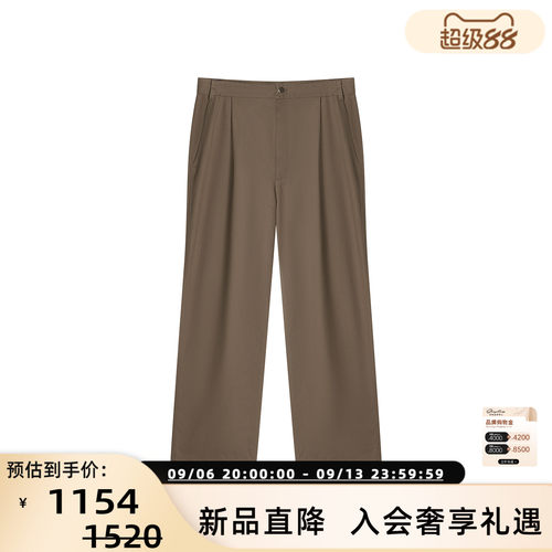 LOW CLASSIC 26春夏新款女士压褶显瘦直筒休闲裤 银泰百货
