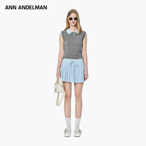 ANN ANDELMAN 26春夏女士撞色polo领日常通勤休闲毛织背心 301286