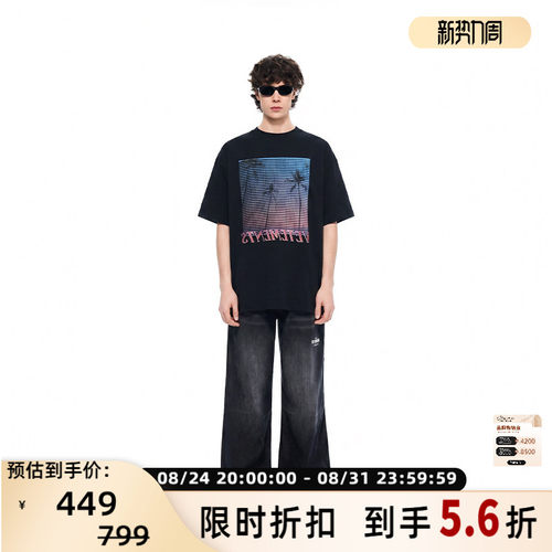 VETEMENTS新款复古印花短袖T恤