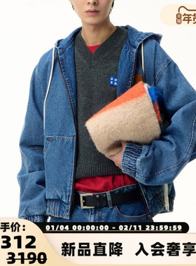 ADER ERROR 25秋冬新款男女同款连帽拉链牛仔外套银泰百货 301574
