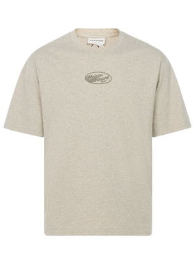 MAISON KITSUNE 春季字母刺绣图案男士圆领休闲短袖T恤银泰百货
