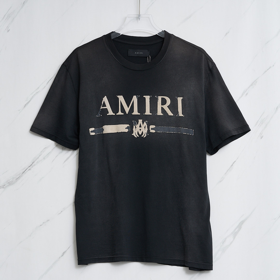 AMIRI 潮流都市男士字母印花圆领短袖T恤上衣银泰百货 301596