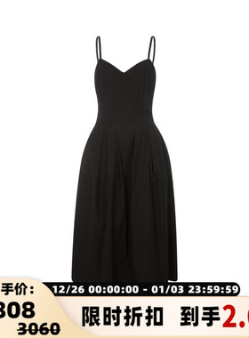 Ninety Percent 春季收腰法式吊带连衣裙小黑裙礼服裙银泰百货