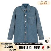 银泰百货 AMI 301574 女士翻领系扣长袖 牛仔衬衫 PARIS 秋冬新款